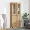 Image de vidaXL Haut Armoire 2 pcs ChÃªne artisanal Bois AgglomÃ©rÃ© et Verre