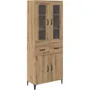Image de vidaXL Haut Armoire Montage mural ChÃªne artisanal 69,5 x 34 x 180 cm