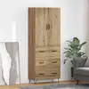 Image de vidaXL Haut Armoire 2 pcs ChÃªne artisanal Bois AgglomÃ©rÃ© et Verre