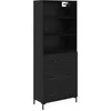 Image de vidaXL Haut Armoire Montage mural 2 pcs ChÃªne noir Bois d'ingÃ©nierie