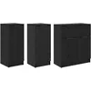 Image de vidaXL Buffets 3 pcs ChÃªne noir 69,5 x 34 x 180 cm Bois d'ingÃ©nierie
