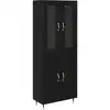 Image de vidaXL Haut Armoire Montage mural 2 pcs ChÃªne noir 69,5 x 34 x 180 cm