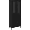 Image de vidaXL Haut Armoire Montage mural 2 pcs ChÃªne noir 69,5 x 34 x 180 cm