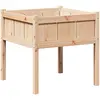 Image de vidaXL Cache-pot de jardin Nature 70 x 70 x 70 cm Bois de pin massif
