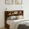 Image de vidaXL Cabinet de TÃªte de Lit avec LED ChÃªne fumÃ© Bois d'ingÃ©nierie