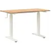 Image de vidaXL Bureau Blanc et Naturel 120 x 60 cm Bois de chÃªne massif