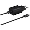Image de Chargeur secteur 25W Ultra Rapide d'origine Samsung EP-TA800XB noir avec câble USB-C à USB-C 1m