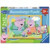 Image de Puzzles enfants 2x12 pieces - peppa pig - familles heureuses