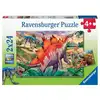 Image de Puzzle 2x24 piece - mammouths et dinosaures
