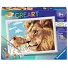 Image de Peinture par numero enfant des 7 ans - creart kids - 18x24 cm - lion et son bebe