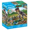 Image de Explorateur avec moto et tyrannosaure