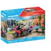 Image de Pompier quad et arbustes enflammés