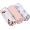 Image de Lot de 3 langes en mousseline little forest lapin (60 x 60 cm)