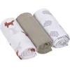 Image de Lot de 3 langes en mousseline little forest renard (60 x 60 cm)