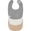 Image de Lot de 3 bavoirs naissance gris foncé-gris clair-nature mélange