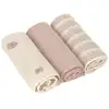 Image de Lot de 3 langes mousseline tiny team taupe (60x60 cm)