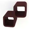 Image de Etagere mur cubes bouteilles de vin brun fonce