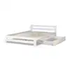 Image de Lit double en bois blanc 140x200 avec tiroir de lit et sommier a lattes