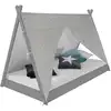 Image de Lit tipi enfant 90x200 tissu gris étoilé