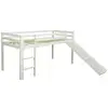 Image de Lit blanc mi-haut avec matelas sommier à lattes