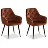 Image de Chaise de salle à manger lot 2 chaises egg marron