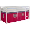 Image de Lit mi-hauteur avec rideaux - rose