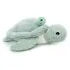 Image de Peluche maman bébé tortue menthe