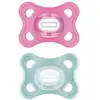 Image de MAM Sucettes Confort Silicone 2-6 mois Rose/Bleu x2