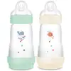 Image de Biberons anti-coliques MAM Easy Start 2 mois+ - Débit moyen - Menthe "Baleine" + Coton "Poisson" Pack de 2 x 260 ml × 2