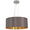 Image de Eglo Maserlo - Luminaire Suspendu Rond Ã 3 Ampoules Au Fini Nickel SatinÃ© Cappuccino, E27