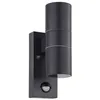Image de Eglo Riga 5 - Applique Murale D'extÃ©rieur Ã 2 Ampoules Avec Capteur De Mouvement Pir Anthracite Ip44, Gu10