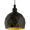 Image de Roccaforte Dome Suspension Plafonnier Noir, DorÃ©