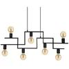 Image de Fembard Plafonnier Suspendu Ã 7 Lampes, Barre Droite, Noir