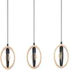 Image de Basildon Plafonnier Suspendu Ã 3 Lampes Ã Barre Droite Noir, Marron
