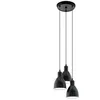 Image de Priddy Plafonnier Suspendu Ã 3 Lampes Cluster Noir, Blanc