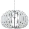 Image de Eglo Cossano - Suspension Ã 1 Ampoule SphÃ©rique Blanche Avec Abat-Jour En Bois, E27