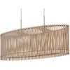 Image de Eglo Sendero - Barre De Suspension Ã 2 Ampoules Au Fini Nickel SatinÃ© Avec Abat-Jour En Bois D'Ã©rable, E27