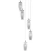 Image de Eglo Farsala - Suspension Ã 5 Ampoules En Spirale, Nickel SatinÃ© Avec Abat-Jour En Verre FumÃ©, G9