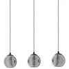 Image de Ariscani Plafonnier Suspendu Ã 3 Lampes, Barre Droite, Noir