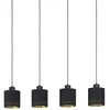 Image de Esteperra Plafonnier Suspendu Ã 4 Lampes, Barre Droite, Noir