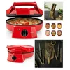 Image de Four Ã  Pizza Rouge et tartes avec Grill Plancha RevÃªtement Pierre antiadhÃ©sif Puissance 1800 W pancakes, omelettes, quiches + SET DE