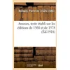 Image de Amours, Texte Ãtabli Sur Les Ãditions De 1560 Et De 1578, Et PubliÃ© Avec Des Additions De L'auteur