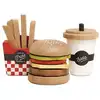Image de Hamburger frites et soda en bois