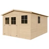 Image de Abri de jardin en bois avec les planchers imprégné - h226x324x416 cm -12 m²