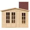 Image de Abri de jardin en bois 6 m2 - avec des bardeaux bitumineux - rouge
