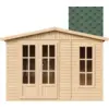 Image de Abri de jardin en bois 6 m2 - avec des bardeaux bitumineux - vert