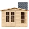 Image de Abri de jardin en bois 6 m2 - avec des bardeaux bitumineux - gris