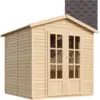 Image de Cabane en bois avec plancher, avec bardeaux bitumineux couleur 233x222x233cm
