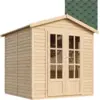 Image de Cabane en bois avec plancher, avec bardeaux bitumineux couleur 233x222x233cm