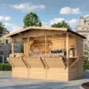 Image de Maison de jardin en bois, étal de marché en bois h232x336x263 cm 6m2 - beige
